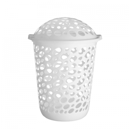 CESTO TELADO 30LTS C/TAMPA BRANCO MILPLASTIC