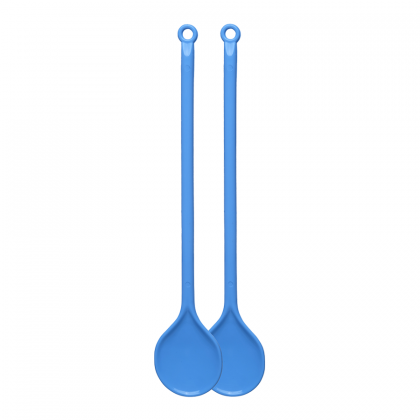COLHER MINGAU PLASTICA C/2 AZUL MILPLASTIC