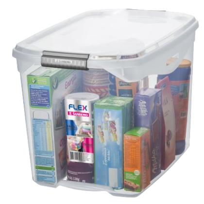 CAIXA 36LTS ORGANIZADORA FLEX TRANSPARENTE BRANCA REF.SR951 SANREMO