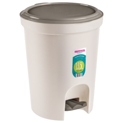 LIXEIRA 13,5LTS C/PEDAL BRANCA REF.SR275/0 SANREMO