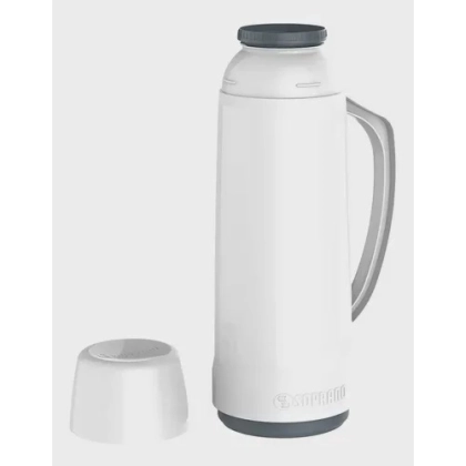 GARRAFA TERMICA 1LT CRISTAL BRANCO SOPRANO