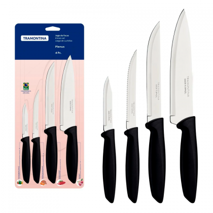 JOGO FACAS INOX 4PCS PLENUS PRE REF.064 TRAMONTINA