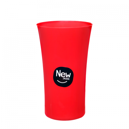 COPO PLASTICO 450ML PLUS VERMELHO MILPLASTIC
