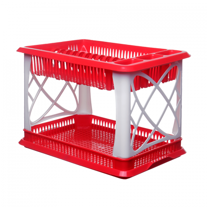ESCORREDOR PRATO PLASTICO DUPLO VERMELHO MILPLASTIC