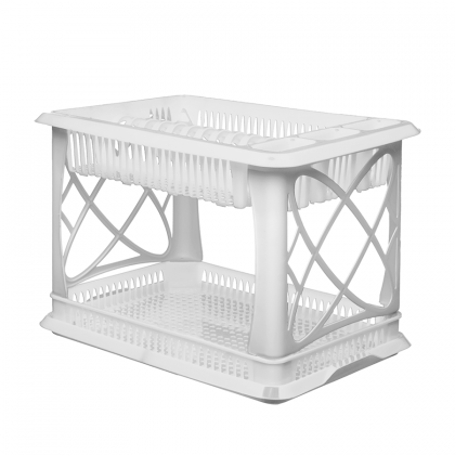 ESCORREDOR PRATO PLASTICO DUPLO BRANCO MILPLASTIC