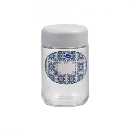 POTE VIDRO LISO 600ML MILPLASTIC