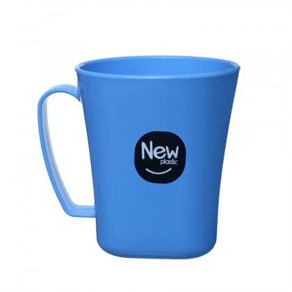 CANECA PLASTICA 410ML SOFT AZUL BABY MILPLASTIC