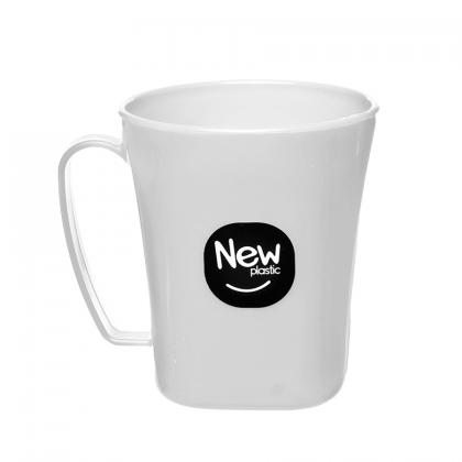 CANECA PLASTICA 410ML SOFT BRANCA BABY MILPLASTIC