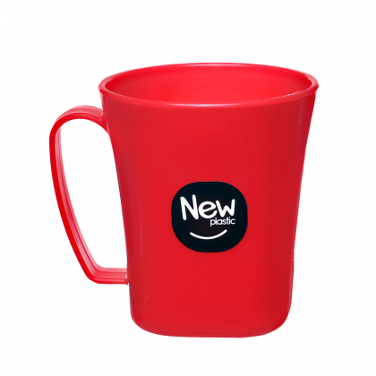 CANECA PLASTICA 410ML SOFT VERMELHA BABY MILPLASTIC