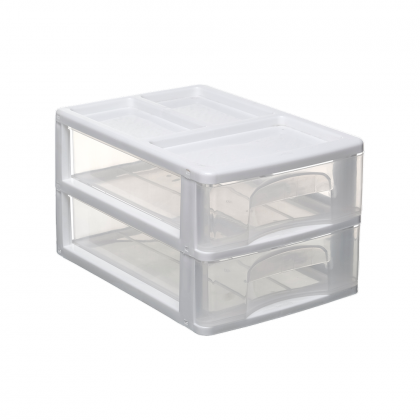 GAVETEIRO C/2 GAVETAS 26,5X18X15 BRANCO MILPLASTIC