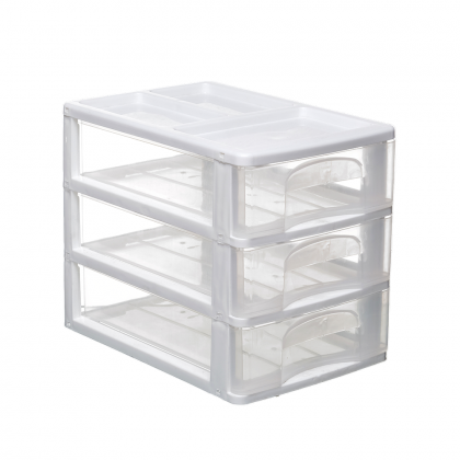 GAVETEIRO C/3 GAVETAS 26X18X22 BRANCO MILPLASTIC