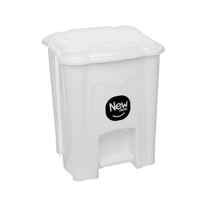 LIXEIRA 10LTS C/PEDAL QUADRADA BRANCA MILPLASTIC