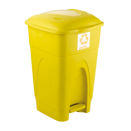 LIXEIRA 65LTS C/PEDAL AMARELO INJEPLASTEC