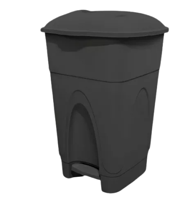LIXEIRA 65LTS C/PEDAL PRETA INJEPLASTEC