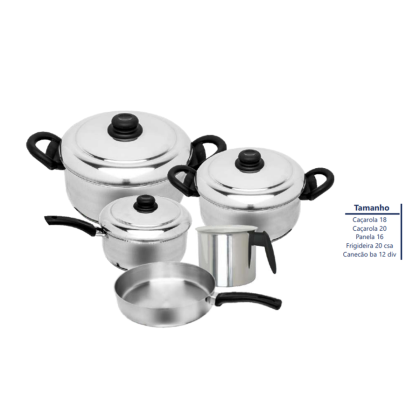 CONJ PANELA ALUM 5PCS POLIDO CHEF REFORC SPINDOLA
