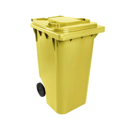 LIXEIRA 240LTS COLETOR C/RODAS AMARELO LAR PLASTICOS