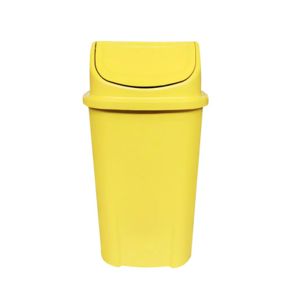 LIXEIRA 60LTS BASCULANTE AMARELO METAL LAR PLASTICOS