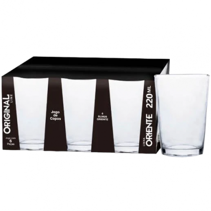 CONJ COPO VIDRO C/6 220ML TWISTER REF.SL0929 ORIGINAL