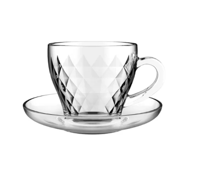 CONJ DE XICARA VIDRO CAFE C/PIRES C/6 90ML PLASVALE