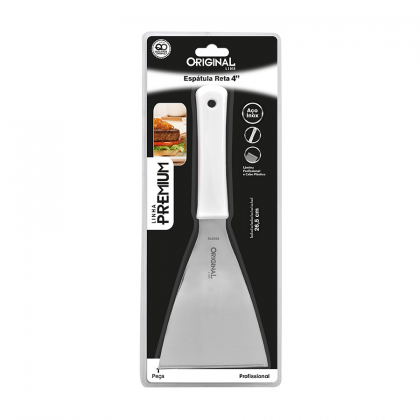 ESPATULA INOX N.04 RETA CABO BRANCO PREMIUM REF.SL0352 ORIGINAL