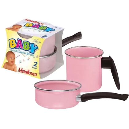 KIT PAPEIRO/LEITEIRA AGATA ROSA BEBE METALOUCA
