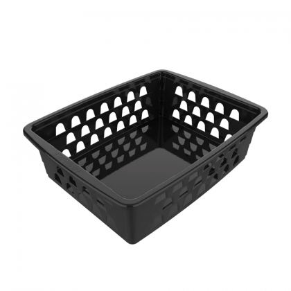 CESTO PLASTICO RETANGULAR PRETO MEDIO REF.0595 UNINJET