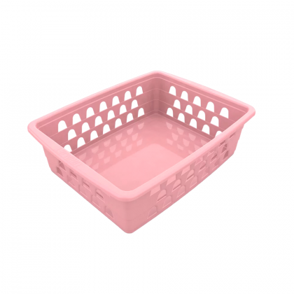 CESTO PLASTICO RETANGULAR ROSA MEDIO REF.1035 UNINJET