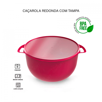 POTE 3,2LTS REDONDO VERMELHO MILANO REF.0669 UNINJET
