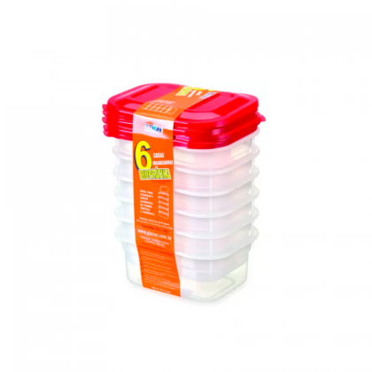 CONJUNTO CAIXAS 0,600ML C/6 BRANCA REF.0311 PLEION