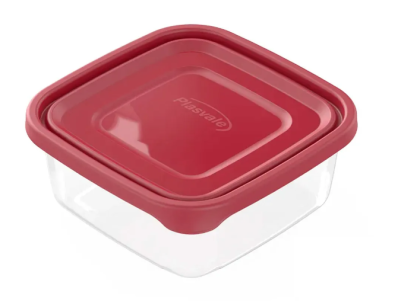 POTE 900ML QUADRADO COLOR OU TRANSPARENTE BPA FREE REF.1831 PLASVALE