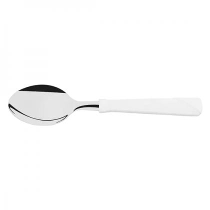 COLHER INOX MESA CABO PLASTICO BRANCO TRAMONTINA