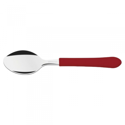 COLHER INOX MESA CABO PLASTICO VERMELHA LEME TRAMONTINA
