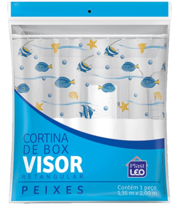 CORTINA BOX VINIL PEIXES 1,35 X 2,00 REF.620-D PLAST LEO