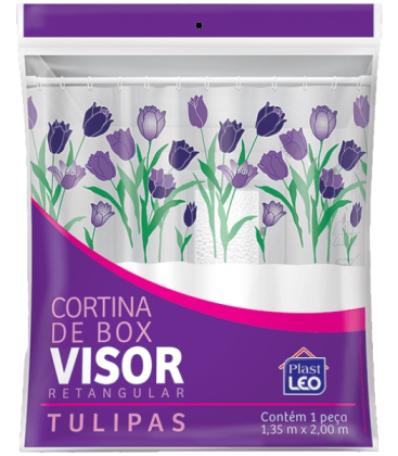 CORTINA BOX VINIL TULIPAS 1,35 X 2,00 REF.620-M PLAST LEO