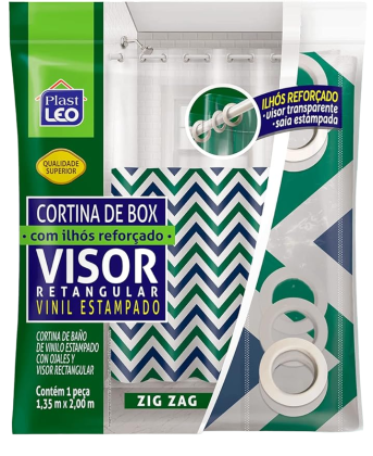 CORTINA BOX VINIL ZIG ZAG 1,35 X 2,00 REF.642-Z PLAST LEO