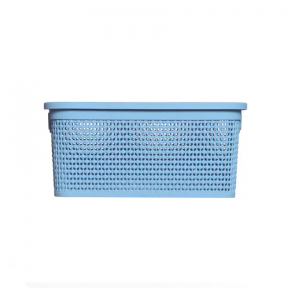 CAIXA RATTAN 15LTS AZUL CLARO C/TAMPA REF.1132 RISCHIOTO