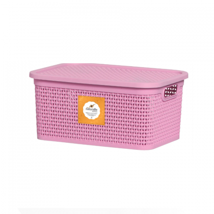 CAIXA RATTAN 15LTS ROSA C/TAMPA REF 1133 RISCHIOTO