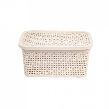 CAIXA RATTAN 4LTS AREIA C/TAMPA REF.1111 RISCHIOTO