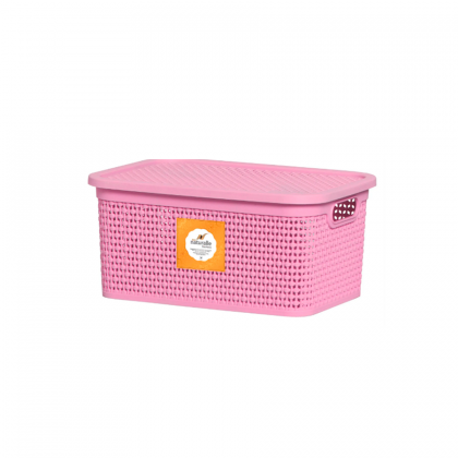 CAIXA RATTAN 4LTS ROSA C/TAMPA REF.1113 RISCHIOTO